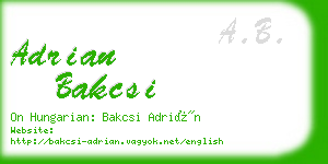 adrian bakcsi business card